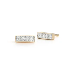 WF CLASSIC 18K AND DIAMOND MINI BAR STUDS