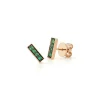 WF CLASSIC 18K AND GREEN EMERALD MINI BAR STUDS