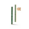 WF CLASSIC 18K AND GREEN EMERALD BAR EARRINGS