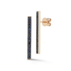 WF CLASSIC 18K AND SAPPHIRE BAR EARRINGS