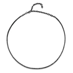WF CLASSIC 18K BLACK GOLD AND BLACK DIAMOND TENNIS NECKLACE