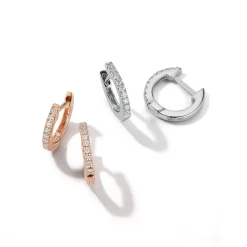 WF CLASSIC 18K DIAMOND SINGLE ROW HUGGIES