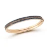 WF CLASSIC 18K GOLD AND BLUE SAPPHIRE DOUBLE ROW BANGLE BRACELET