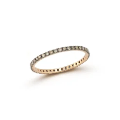WF CLASSIC 18K GOLD AND CHAMPAGNE DIAMOND ETERNITY BAND RING