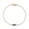 WF CLASSIC 18K GOLD AND GREEN EMERALD BAR BRACELET