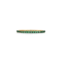 WF CLASSIC 18K GOLD AND GREEN EMERALD ETERNITY BAND RING