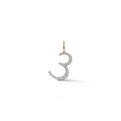 WOOLF 18K GOLD AND DIAMOND INITIAL AND NUMBER CHARMS