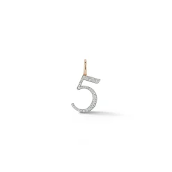 WOOLF 18K GOLD AND DIAMOND INITIAL AND NUMBER CHARMS