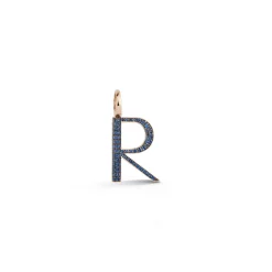 WOOLF 18K ROSE GOLD AND SAPPHIRE INITIAL AND NUMBER CHARMS